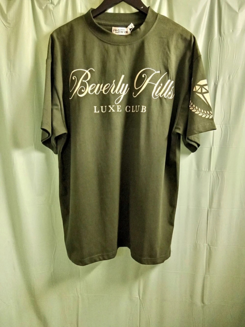 Jaqwin Beverly Hills Graphic Tee in Green NWT